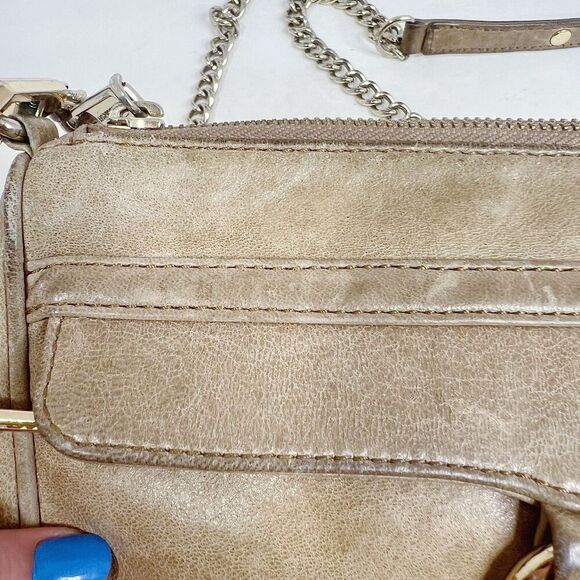 Rebecca Minkoff M.A.C. Taupe Leather Crossbody Bag Purse - Picture 8 of 12